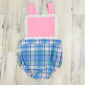 Beaufort Bonnet Company Sally Sunsuit Lauderdale Pier Plaid Girls Sz 18 24 M NWT